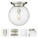 Beacon 1 Light 14 inch Satin Nickel Flush Mount Ceiling Light