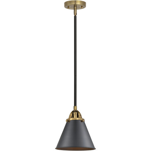 Nouveau 2 Appalachian 1 Light 8 inch Black Antique Brass Mini Pendant Ceiling Light in Incandescent, Matte Black