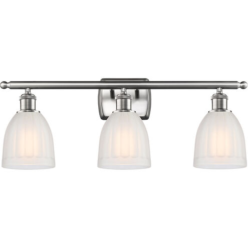 Ballston Brookfield LED 26 inch Brushed Satin Nickel Bath Vanity Light Wall Light in White Glass, Ballston