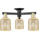 Bridal Veil 3 Light 22.5 inch Black Antique Brass Semi-Flush Mount Ceiling Light in Mercury Glass
