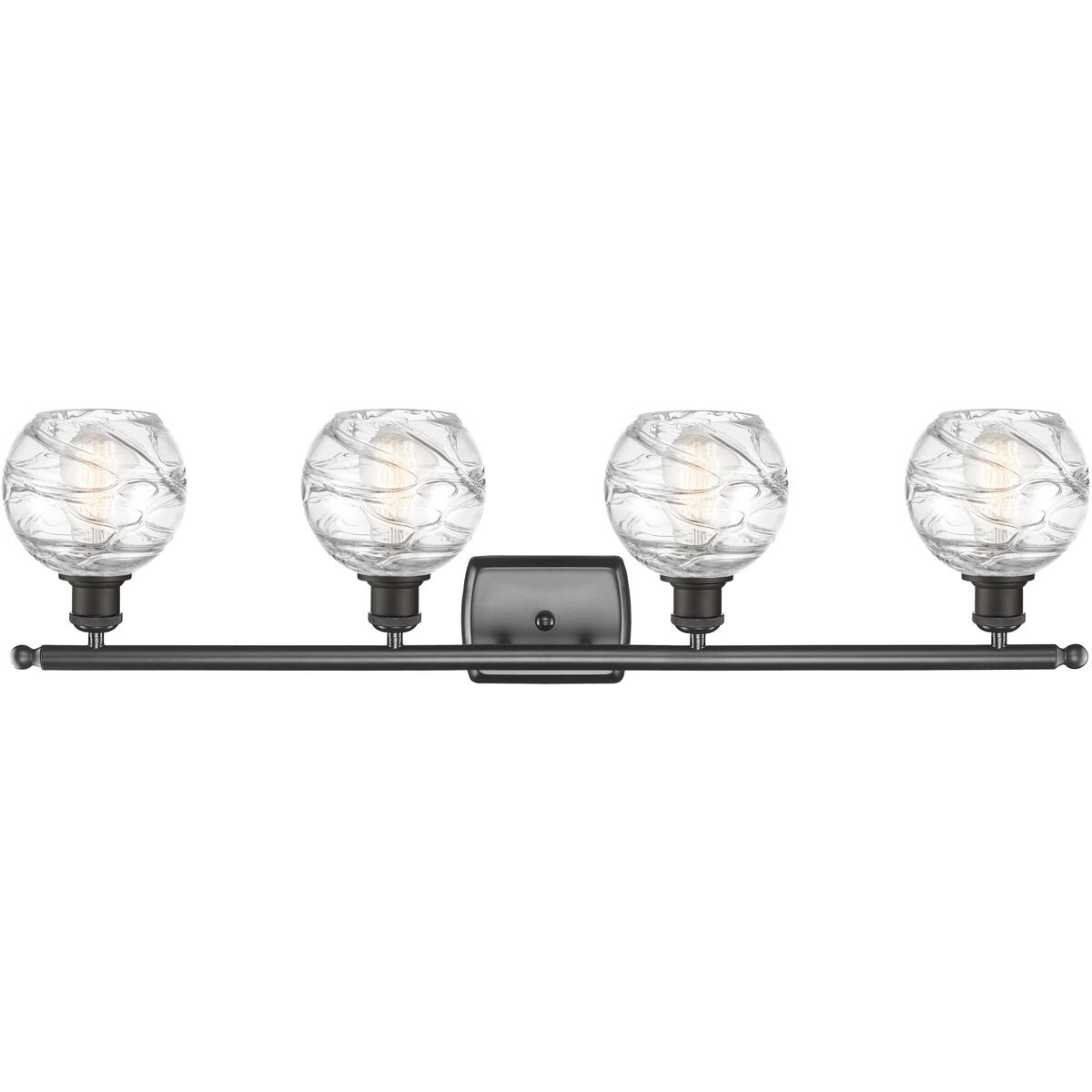 Ballston Small Deco Swirl 4 Light 36 inch Oil Rubbed Bronze Bath Vanity Light Wall Light, Ballston