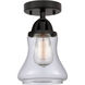 Nouveau 2 Bellmont 1 Light 6 inch Matte Black Semi-Flush Mount Ceiling Light in Clear Glass