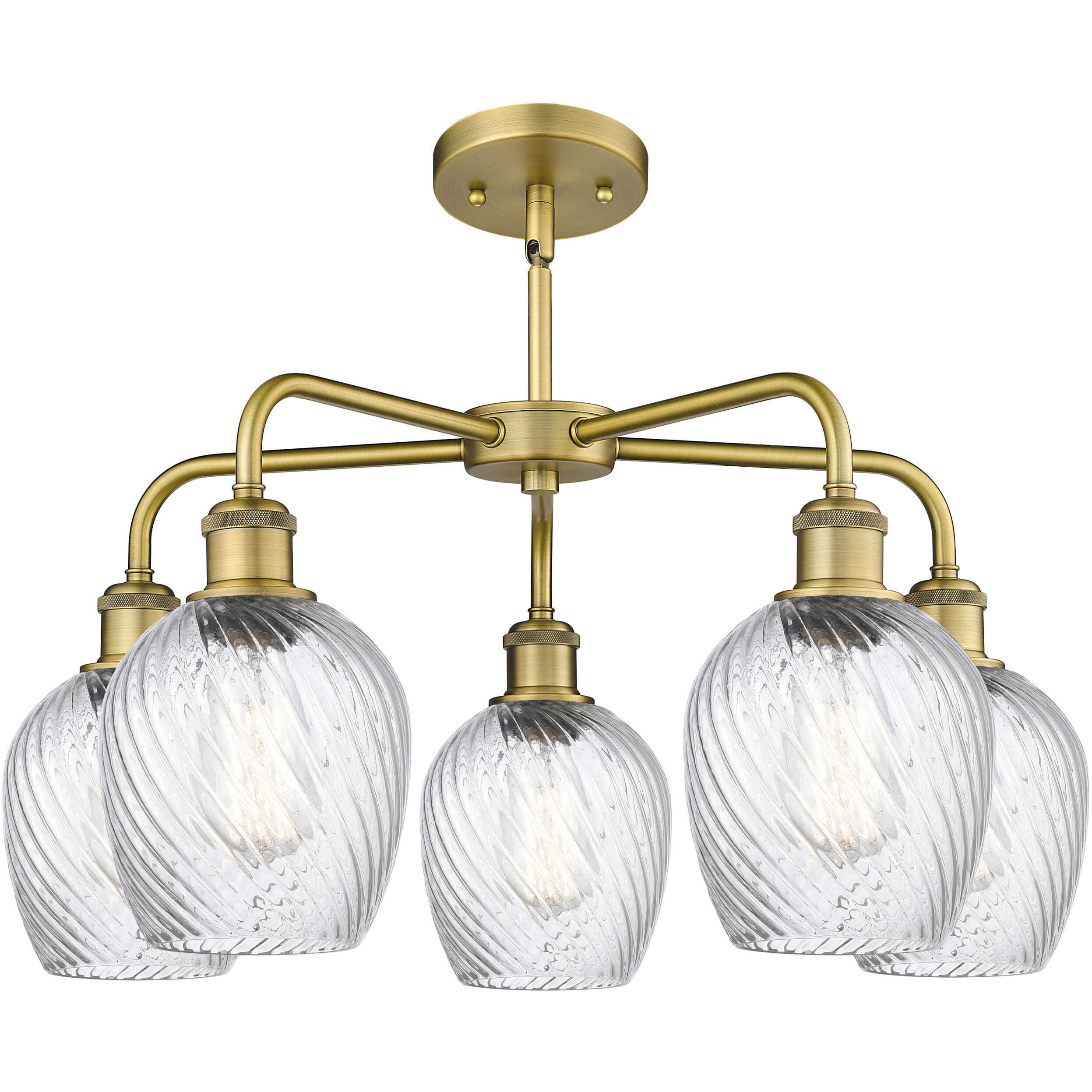 Salina 5 Light 23 inch Brushed Brass Chandelier Ceiling Light