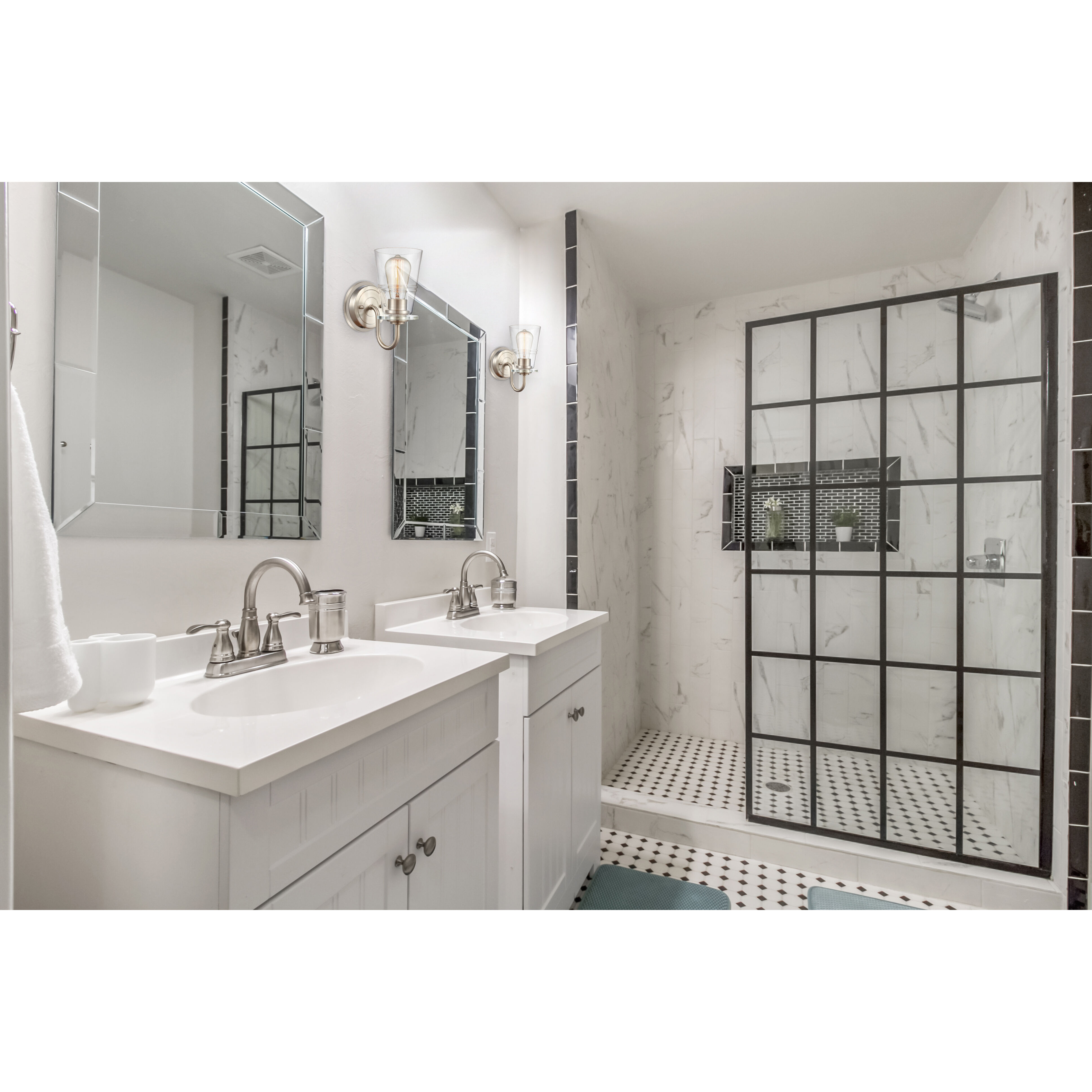 Scarlett 1 Light 5 inch Satin Nickel Bath Vanity Light Wall Light in Clear Glass