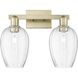 Preston 2 Light 16 inch Antique Brass Bath Vanity Light Wall Light in Clear Glass
