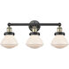 Olean 3 Light 24.5 inch Black Antique Brass Bath Vanity Light Wall Light in Matte White