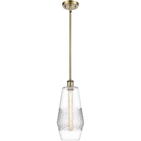 Ballston Windham LED 7 inch Antique Brass Mini Pendant Ceiling Light in Clear Glass