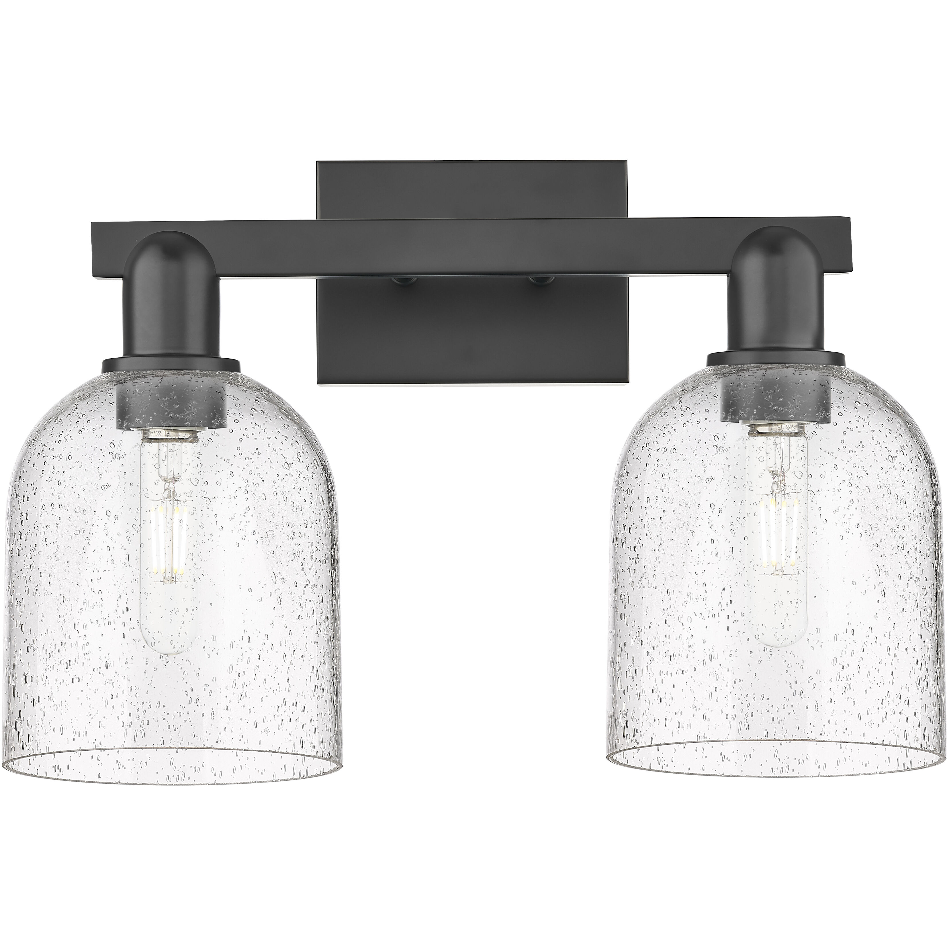 Arcadia Bella 2 Light 16.5 inch Matte Black Bath Vanity Light Wall Light in Seedy