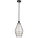 Ballston Cascade LED 8.25 inch Matte Black Mini Pendant Ceiling Light in Clear Glass