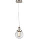 Edison Beacon 1 Light 6 inch Brushed Satin Nickel Mini Pendant Ceiling Light