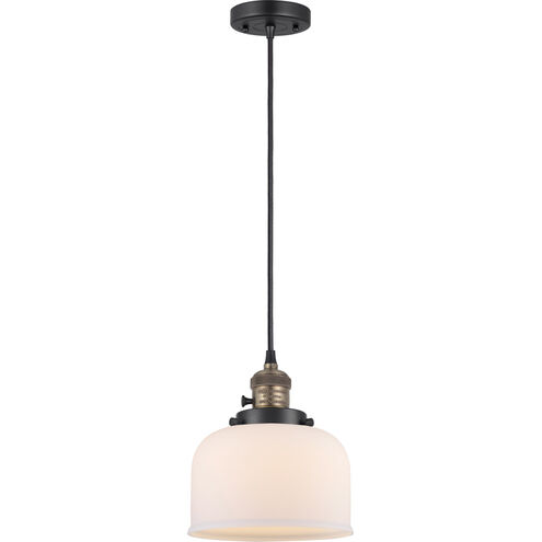 Franklin Restoration Bell LED 8 inch Black Antique Brass Mini Pendant Ceiling Light