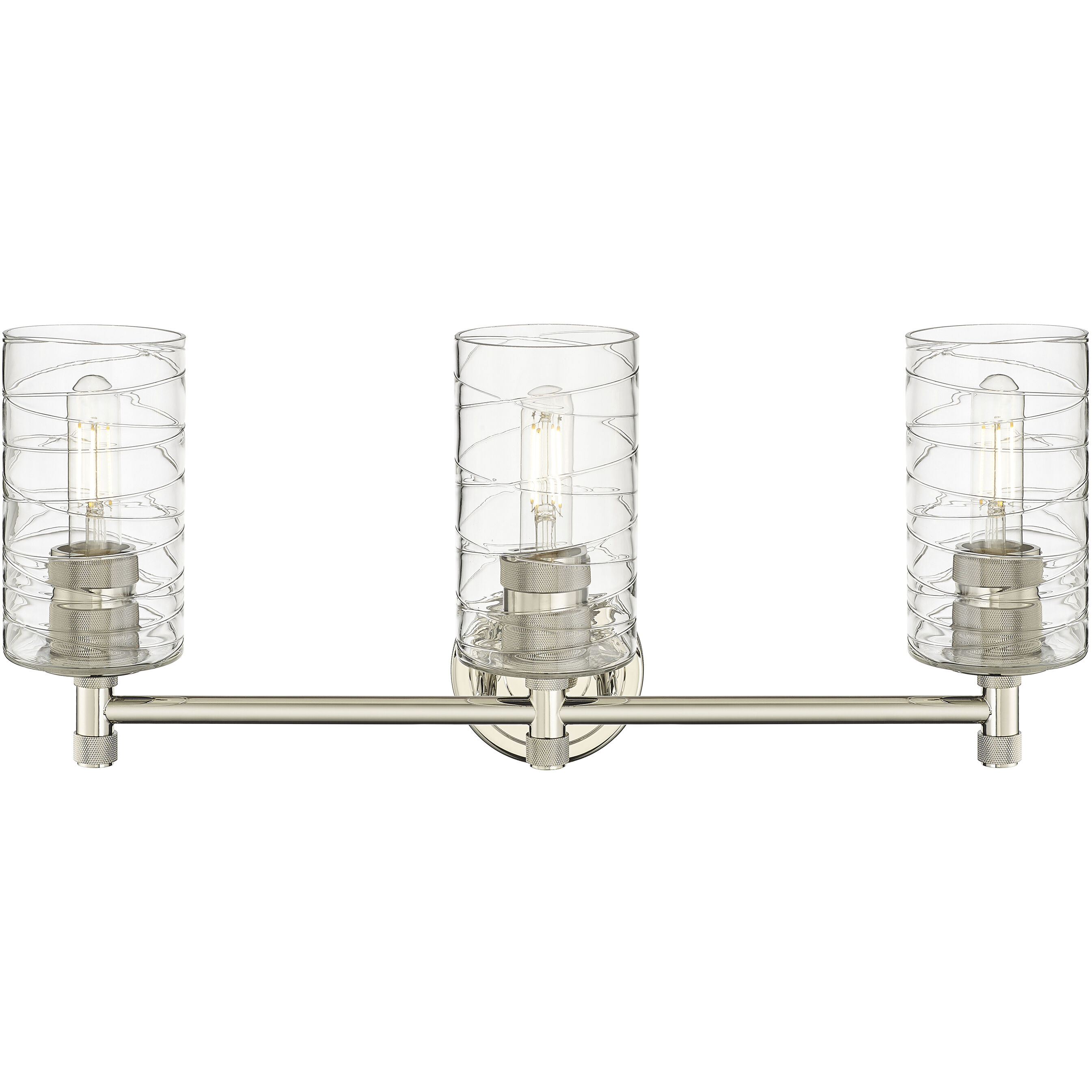 Downtown Urban Crown Point 3 Light 23.88 inch Polished Nickel Bath Vanity Light Wall Light in Deco Swirl
