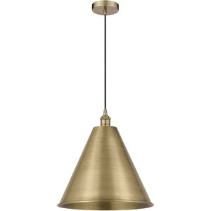 Edison Cone LED 16 inch Antique Brass Mini Pendant Ceiling Light