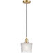 Ballston Niagra 1 Light 7 inch Satin Gold Mini Pendant Ceiling Light, Ballston