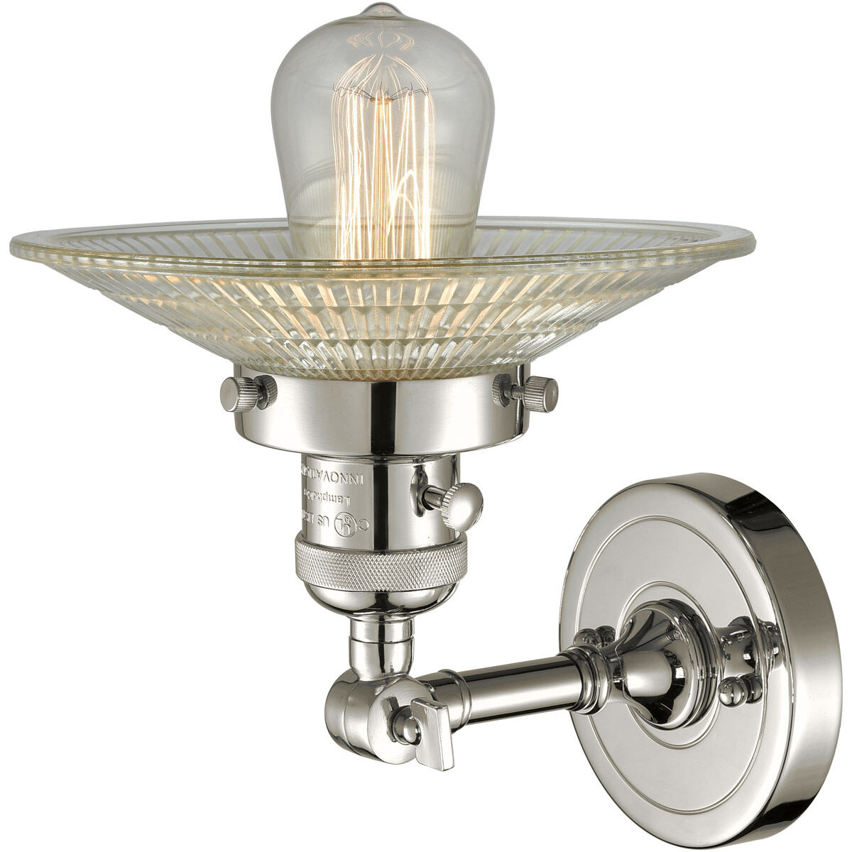 Franklin Restoration Halophane LED 9 inch Polished Nickel Sconce Wall Light, Franklin Restoration