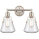 Luna 2 Light 18 inch Satin Nickel Bath Vanity Light Wall Light