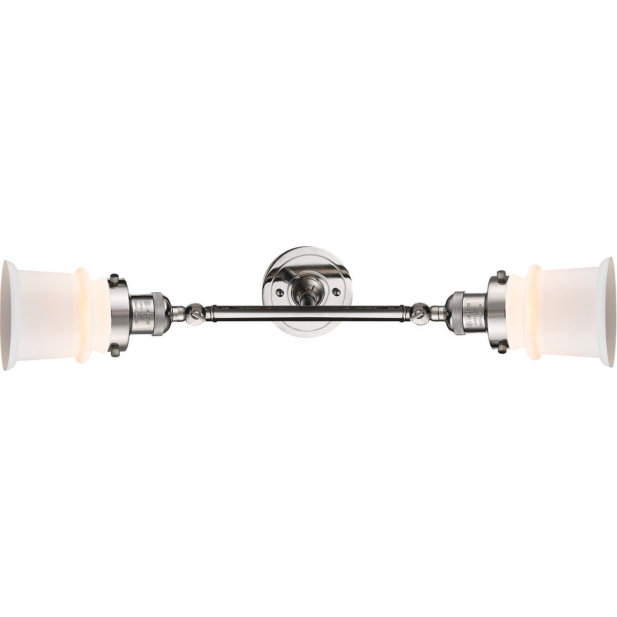 Franklin Restoration Small Canton 2 Light 17 inch Polished Nickel Bath Vanity Light Wall Light in Matte White Glass, Franklin Restoration