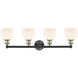 Athens 4 Light 33 inch Black Antique Brass Bath Vanity Light Wall Light in Matte White