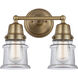 Aditi Canton 2 Light 13.25 inch Brushed Brass Bath Vanity Light Wall Light in Clear Glass