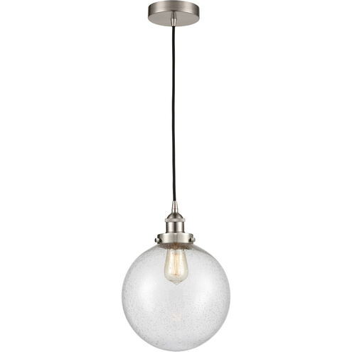 Edison Beacon LED 10 inch Brushed Satin Nickel Mini Pendant Ceiling Light