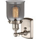 Ballston Small Bell LED 5 inch Brushed Satin Nickel Sconce Wall Light in Plated Smoke Glass, Ballston