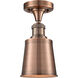Franklin Restoration Addison LED 5 inch Antique Copper Semi-Flush Mount Ceiling Light, Franklin Restoration