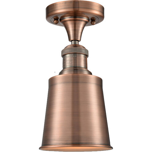 Franklin Restoration Addison LED 5 inch Antique Copper Semi-Flush Mount Ceiling Light, Franklin Restoration