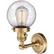Franklin Restoration Beacon 1 Light 6 inch Brushed Brass Sconce Wall Light in Seedy Glass, Franklin Restoration