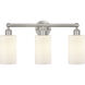 Edison Clymer 3 Light 22 inch Brushed Satin Nickel Bath Vanity Light Wall Light in Matte White Glass