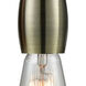 Chelsea Bare Bulb 1 Light 2 inch Antique Brass Mini Pendant Ceiling Light in Zebra, Chelsea