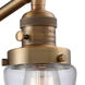 Bellmont 35 inch 60 watt Brushed Brass Swing Arm Wall Light in Clear Glass, Franklin Restoration