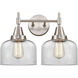 Caden 2 Light 17 inch Satin Nickel Bath Vanity Light Wall Light in Clear Glass