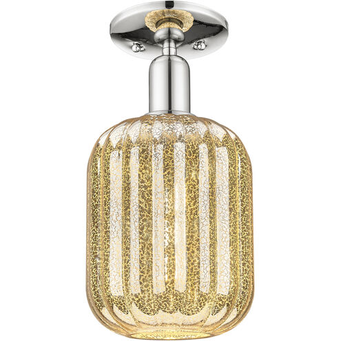 Downtown Urban Preston 1 Light 6.75 inch Polished Nickel Semi-Flush Mount Ceiling Light in Mercury