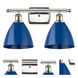 Ballston Plymouth Dome LED 17.5 inch Polished Nickel Bath Vanity Light Wall Light in Matte Blue