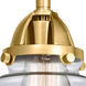 Nouveau 2 Small Canton LED 5.25 inch Satin Gold Sconce Wall Light in Clear Glass