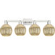 Preston 4 Light 36 inch Brushed Satin Nickel Bath Vanity Light Wall Light in Mercury Glass