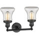 Franklin Restoration Bellmont LED 16.5 inch Matte Black Bath Vanity Light Wall Light in Clear Glass, Franklin Restoration