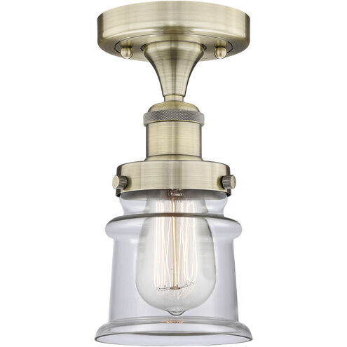 Canton 1 Light 5.25 inch Antique Brass Semi-Flush Mount Ceiling Light
