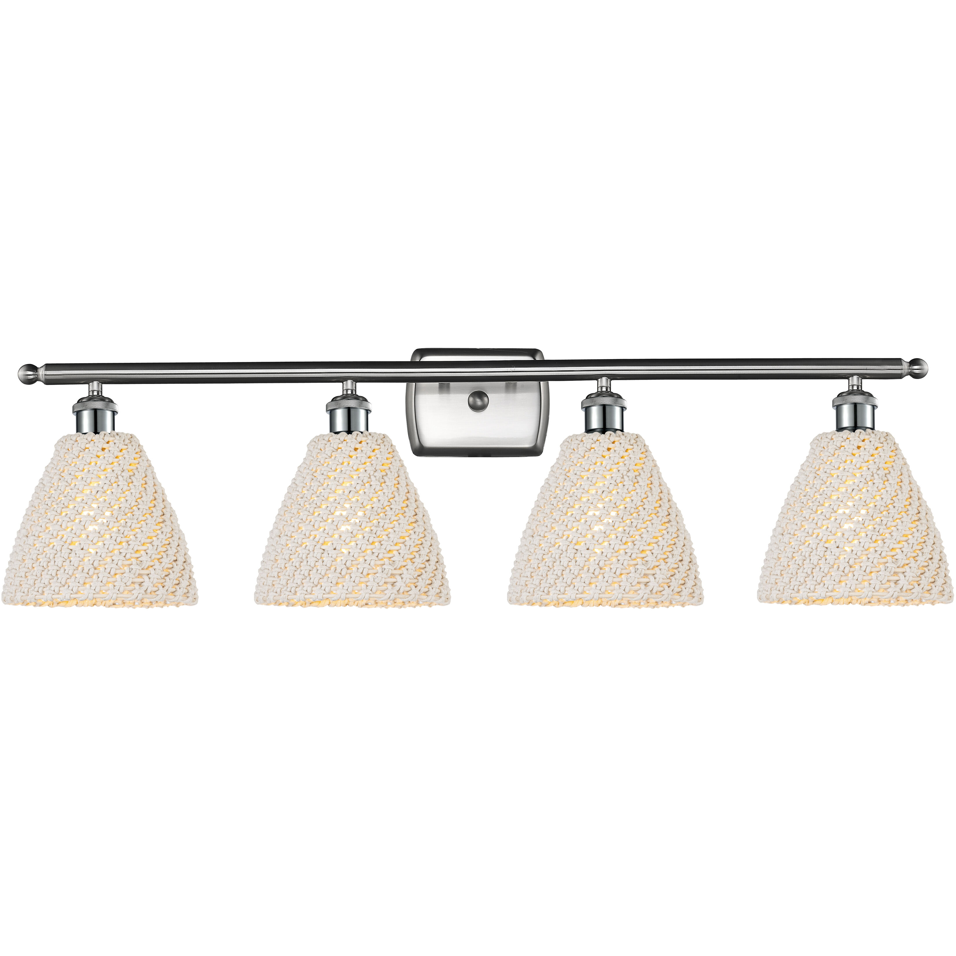 Ballston Bristol Natural 4 Light 37.5 inch Brushed Satin Nickel Bath Vanity Light Wall Light