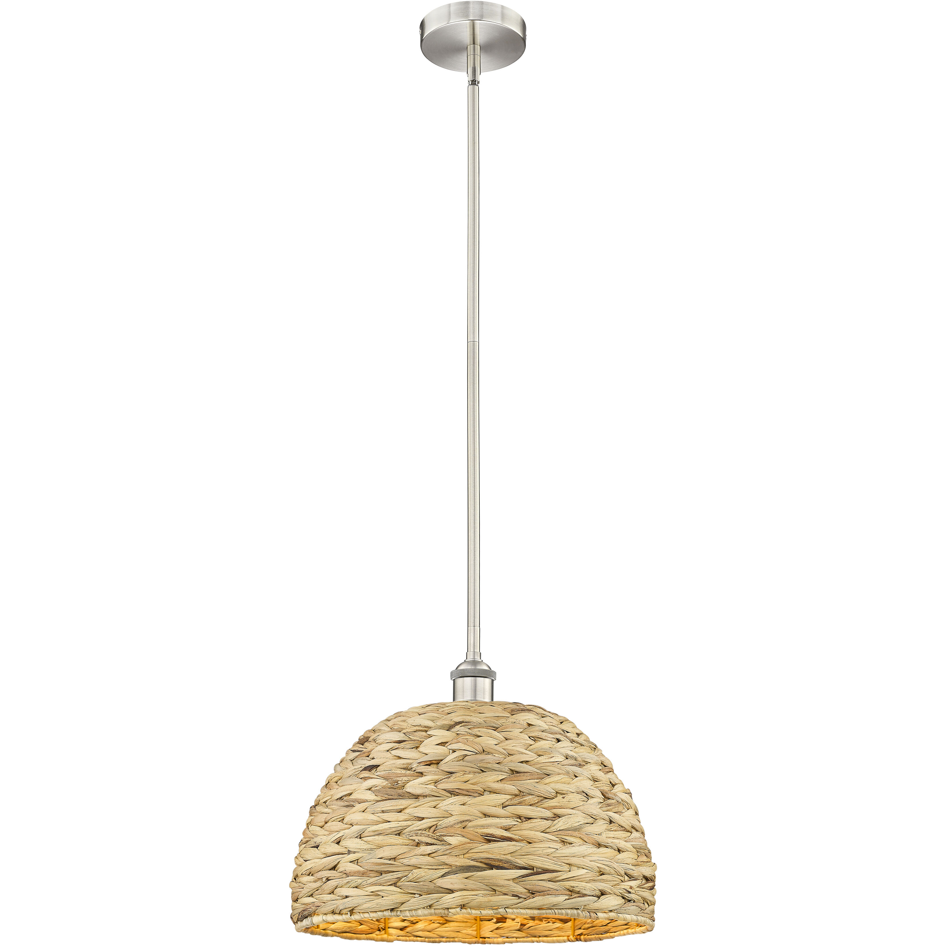 Edison Woven Rattan 1 Light 15.75 inch Mini Pendant