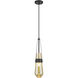 Downtown Urban Milan 1 Light 4.38 inch Matte Black Pendant Ceiling Light in Mercury