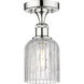 Bridal Veil 1 Light 5 inch Polished Chrome Semi-Flush Mount Ceiling Light in Clear