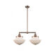 Franklin Restoration Large Oxford LED 25 inch Antique Copper Chandelier Ceiling Light in Matte White Glass, Franklin Restoration