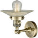 Franklin Restoration Halophane 1 Light 9 inch Antique Brass Sconce Wall Light in Clear Halophane Glass, Franklin Restoration