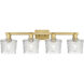 Arcadia Niagara 4 Light 33.5 inch Brushed Brass Bath Vanity Light Wall Light
