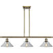 Ballston Orwell LED 36 inch Antique Brass Island Light Ceiling Light in Clear Glass, Ballston