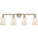 Ellery 4 Light 31.75 inch Antique Brass Bath Vanity Light Wall Light in White