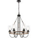 Paladin LED 25 inch Matte Black Chandelier Ceiling Light in Clear Glass