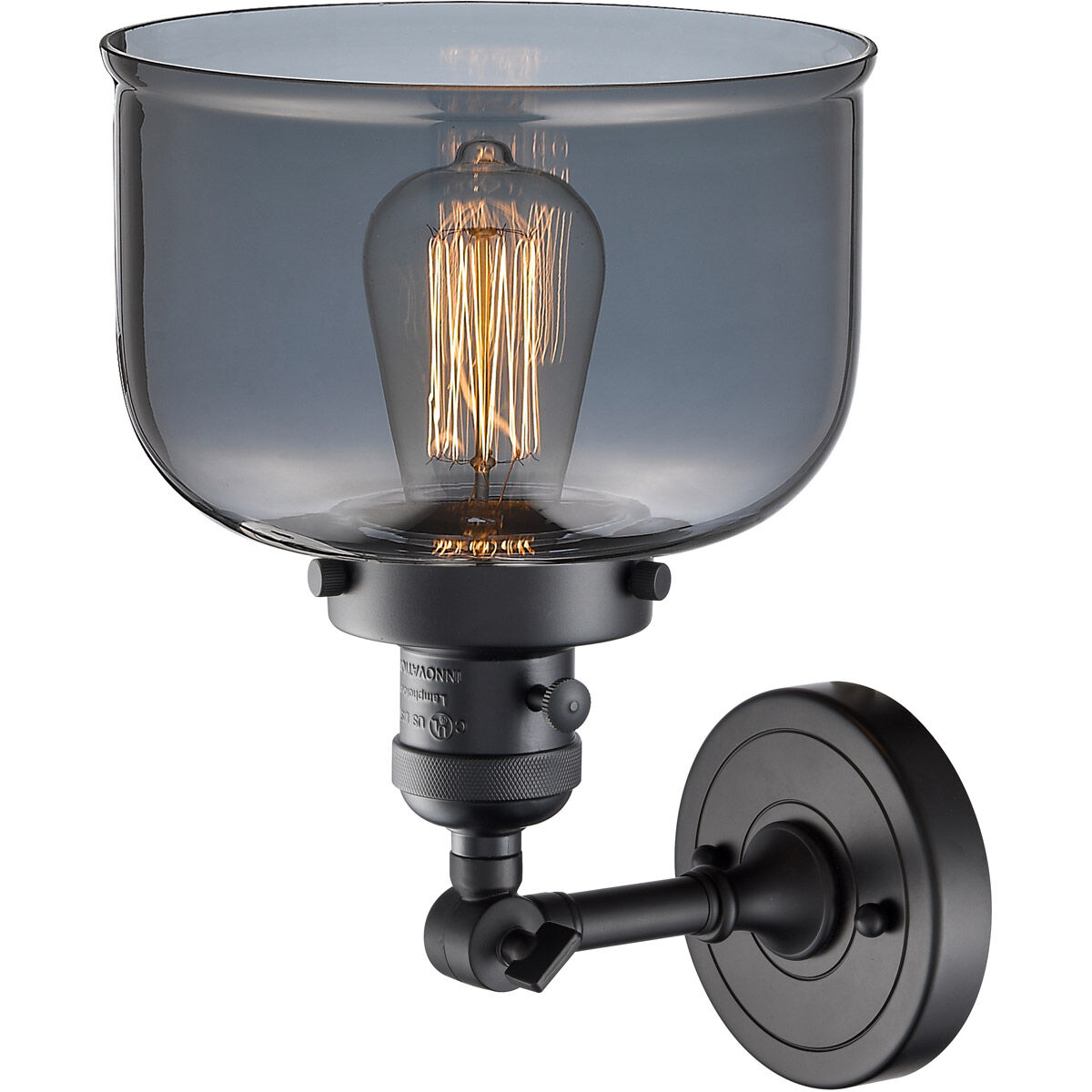 Franklin Restoration Large Bell LED 8 inch Matte Black Sconce Wall Light, Franklin Restoration