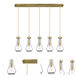 Owego 5 Light 36.88 inch Brushed Brass Linear Pendant Ceiling Light in Clear Glass